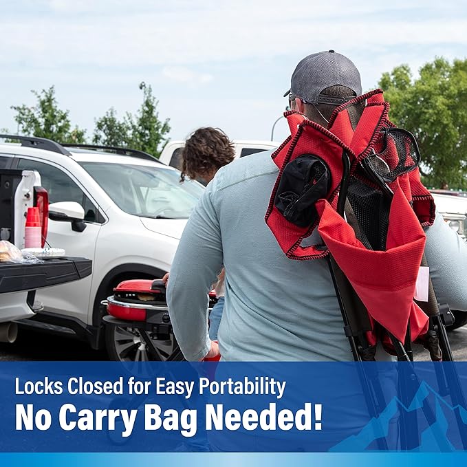 Kijaro Sports Fan Folding Chair, 26" L x 35.5" W x 37" H, Tampa Bay Buccaneers