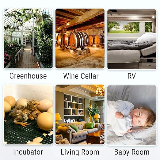 ThermoPro WiFi Hygrometer Thermometer, Wireless Humidity Meter Temperature and Humidity Monitor with Reliable Connectivity, Smart Temperature Sensor with App Notification Alerts & Data Storage Export