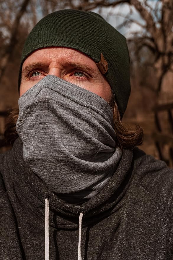 ACUSHLA 100% Merino Wool Neck Gaiter Ski Face Mask Scarf Neck Warmer for Men & Women All Weather