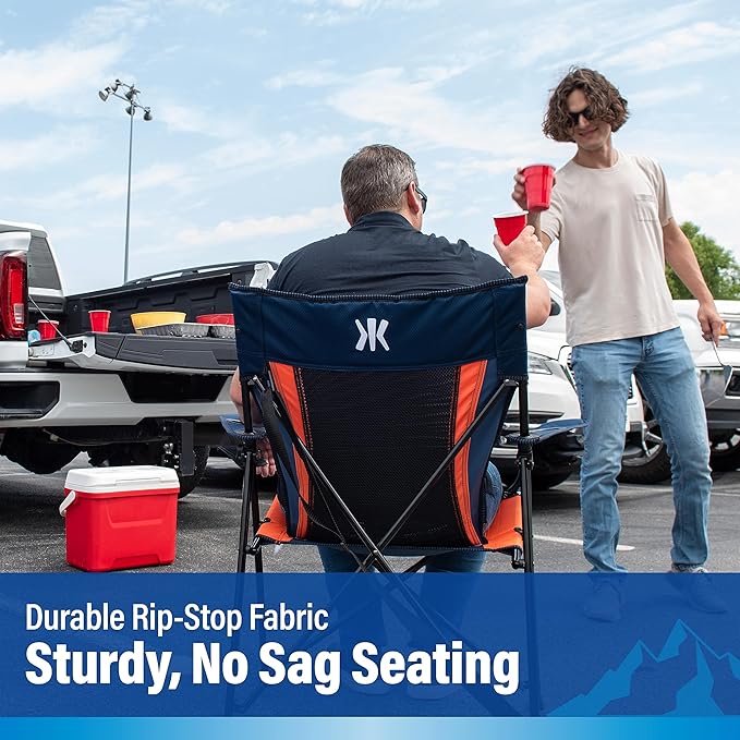 Kijaro Sports Fan Folding Chair, 26" L x 35.5" W x 37" H, Denver Broncos