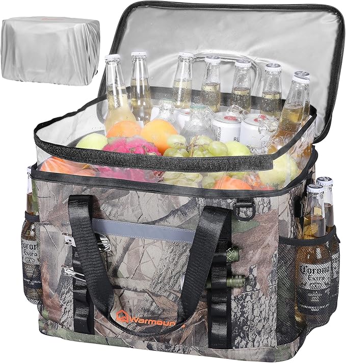Insulated Cooler Bag 48/75 Cans, Soft Sided Portable Lunch Bag Coolers w/Zippered Top, Leak Proof PVC Interlayer, 5-Layer Insulation Large Ice Chest Bag for Travel, Camping, Beach, Picnic