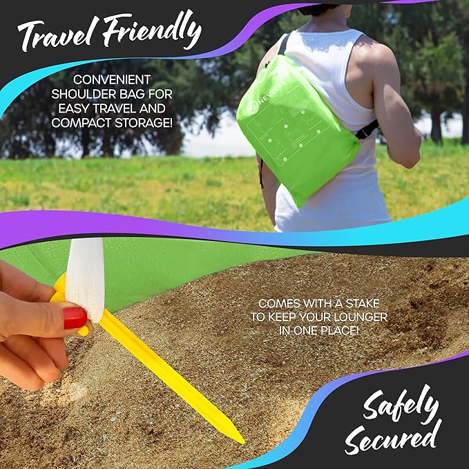 Nevlers Inflatable Lounger | 210T Polyester Inflatable Chair | No-Pump Blow Up Couch | Camping Couch Air Sofa Bed w/ 450 lbs. Cap., Pockets & Matching Bag | Use as Inflatable Couch for Adults & Kids