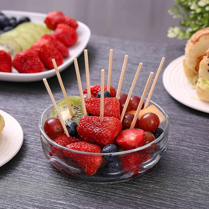 1000 PCS Bamboo Skewers, 8 Inch Wooden Skewer for Appetizers, Fruit, Kebabs, Grilling Barbecue, Mini Burger, Sausage, Cocktail Picks for Drinks, Long Toothpicks, Food Sticks Natural, Kitchen Gadget