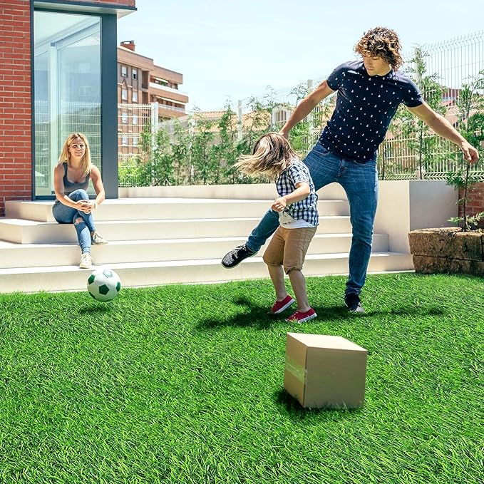 2 Pcs 5 x 3 ft Artificial Grass Turf Area Rug Indoor Outdoor Square Rug Green Realistic Camping Carpet Camping Rug Tent Turf Carpet Artificial Grass for Garden Yard Landscape Playground