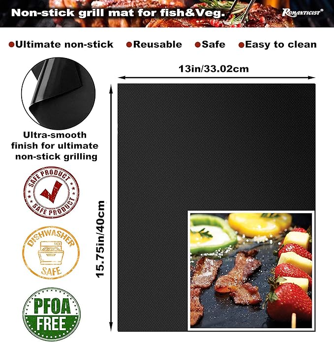 ROMANTICIST 28pcs BBQ Accessories Set with Thermometer - The Very Best Grill Gift on Birthday Wedding - Heavy Duty Stainless Steel Grill Set in Case for Outdoor Cooking Camping Grilling Smoking