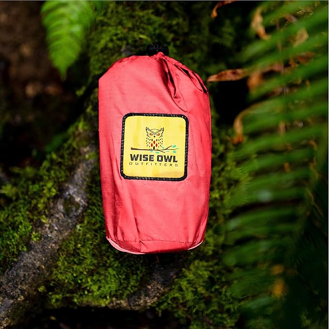 Wise Owl Outfitters Hammock Rain Fly – Waterproof Camping Tarp Cover with Tent Stakes & Carry Bag, Ultralight Shelter for Backpacking & Outdoor Shade