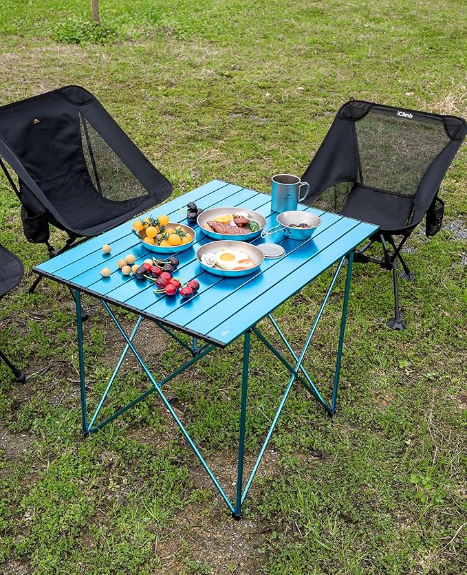 iClimb Ultralight Compact Camping Folding Table with Carry Bag (Reinforced Nature - XL)