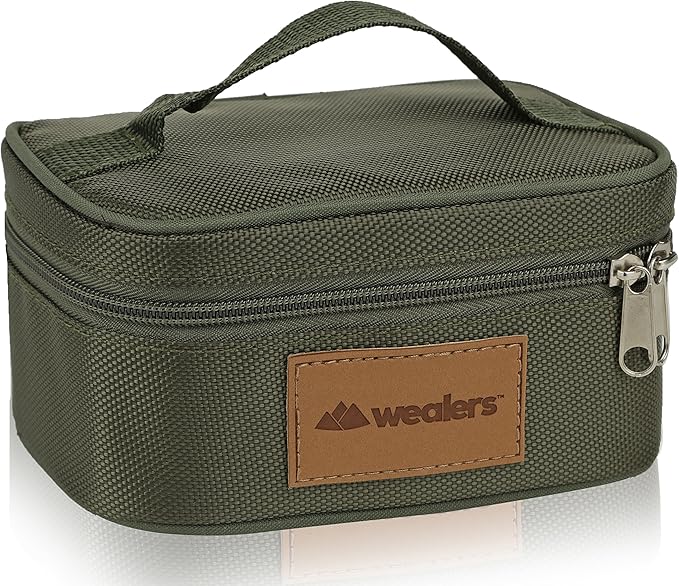 Wealers 6 Piece Stainless Steel Spice Shaker Jars Salt and Pepper Holder BBQ Spice Herbs 3 Size Cover with Bag for East Travel, Great for Home or Outdoor Use,