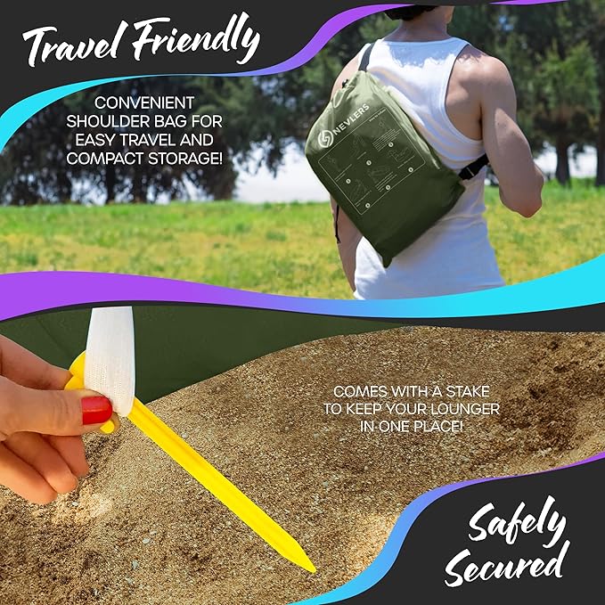 Nevlers Inflatable Lounger | 210T Polyester Inflatable Chair | No-Pump Blow Up Couch | Camping Couch Air Sofa Bed w/ 450 lbs. Cap., Pockets & Matching Bag | Use as Inflatable Couch for Adults & Kids