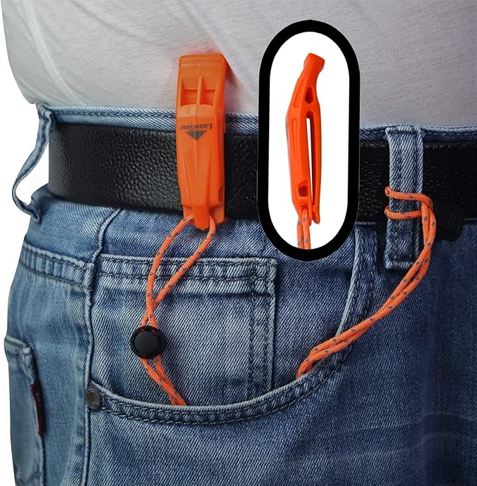 Emergency Whistles with Lanyard Safety Whistle Survival Shrill Loud Blast for Kayak Life Vest Jacket Boating Fishing Boat Camping Hiking Hunting Rescue Signaling Kids Lifeguard Plastic 2 Pack