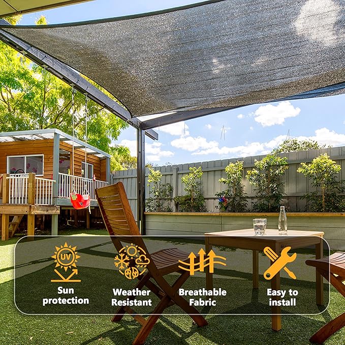 VICLLAX 90% Shade Cloth, 18x22FT Durable Black Mesh Trap with Every 3 FT Grommet, Sun Shade Fabric Netting for for Plants Cover, Greenhouse, Chicken Coop, Barn Kennel, Garden Patio