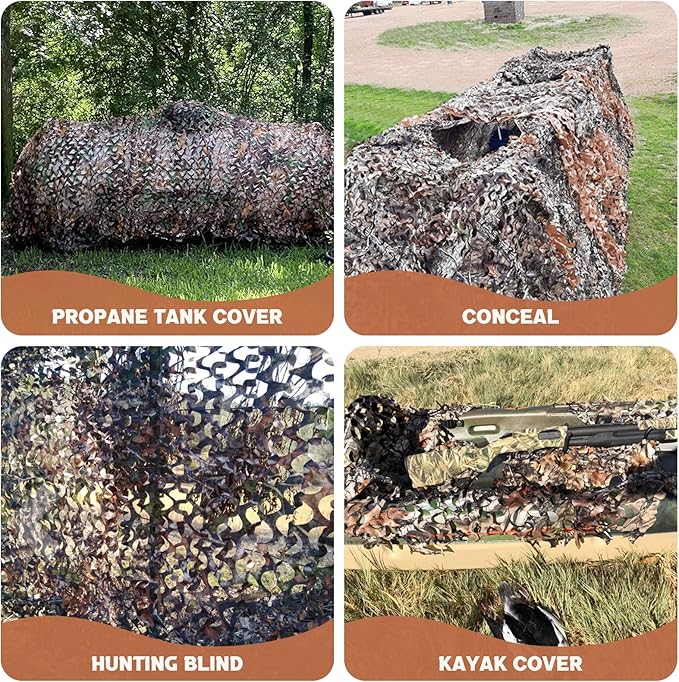 FLYEGO GEN 2 Camo Netting Camouflage Netting Hunting Blind Camo Net Camouflage Nets Military Surplus for Shooting Party Decoration Photograph Car Cover Sunshade