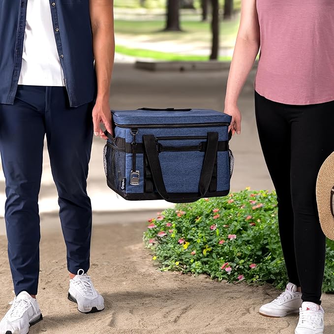 OPUX Cooler Bag, 48 Cans Insulated Soft Collapsible Portable Cooler, Soft Sided Leakproof Cooler for Beach Camping with Shoulder Strap, Ice Chest for Travel Road Trip Picnic, Navy Blue