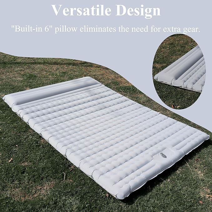 HI FINE CARE Double Camping Pad for 2 Person – Inflatable Sleeping Pad for Tent Camping & Backpacking – Lightweight, Waterproof & Quick Inflation – 4” Thick for Camping, Travel & Guests