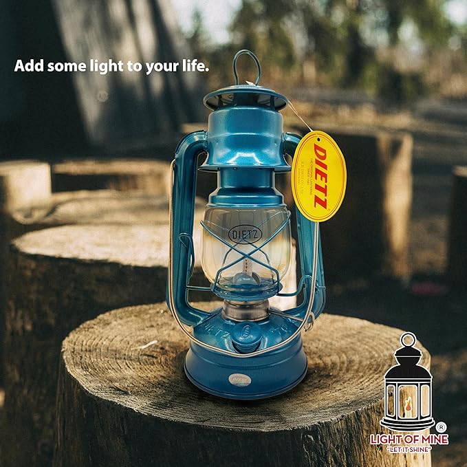 Light of Mine - Dietz #76 Original Blue Oil Lantern with 1/2" Replacement Wick Strips (Blue)