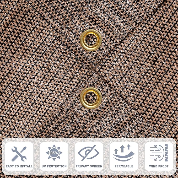 Cool Area Sun Shade Cloth with Grommets 3×24 FT Shade Panel Shade Tarp Screen Fabic for Outdoor Patio Pergola Cover Deck Garden, Brown (Customized)