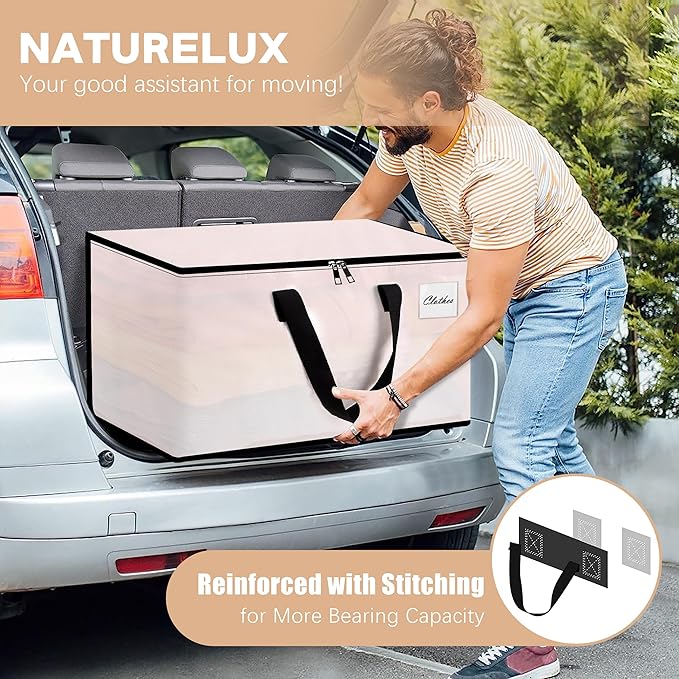 Heavy Duty Moving Bags - Extra Large Packing Bags and Storage Totes, Collapsible and Foldable Option for Moving and Storage, Clear, 93 L - 6 Pack