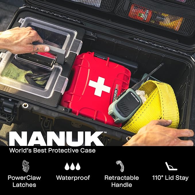NANUK Trail 30 – 28.5L (7.5-Gallon) Waterproof Storage Box – Wheeled and Modular Cargo Case for Camping, Fishing, Hunting & Outdoor Storage - Dustproof and Impact Resistant (22" x 14" x 9") – Black