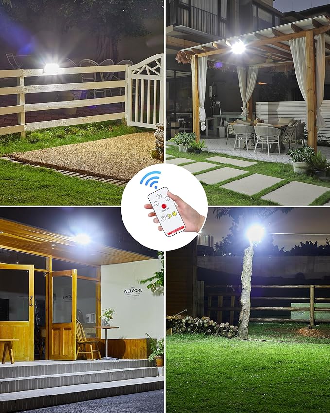 208Leds Solar Lights Outdoor,Clip on Motion Sensor Outdoor Lights,6000K,1000LM High Bright Solar Powered Flood Light with 3 Mounting Ways for Bakcyard Fence Garage Camping