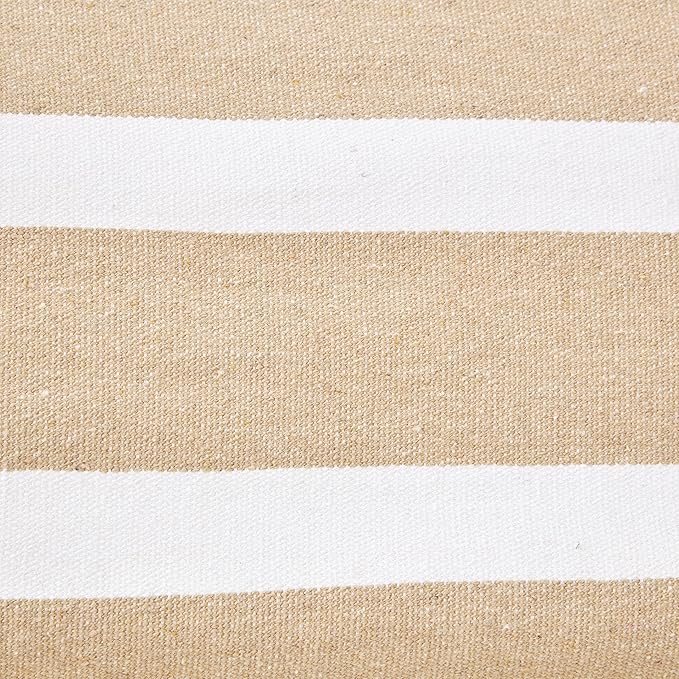 Amazon Basics Double Hammock with 9-Foot Space Saving Steel Stand and Carrying Case, 450 lb Capacity, Beige Stripe with Lace, 110 x 47 x 43 inches