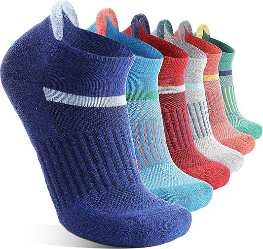 6 Pairs Merino Wool Ankle Running Hiking Socks Compression Support Breathable Thick Cushion No Show Socks for Women Men