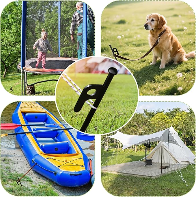 8 Pack Tent Stakes Heavy Duty Forged Steel Camping Stakes for Ground Outdoor Decorations Canopy