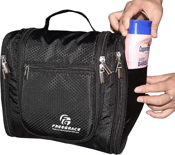 Hanging Toiletry Bag Extra Large Capacity | Premium Travel Organizer Bags For Men And Women | Durable Waterproof Nylon Bathroom, Shower, Makeup Bag For Toiletries, Cosmetics, Brushes