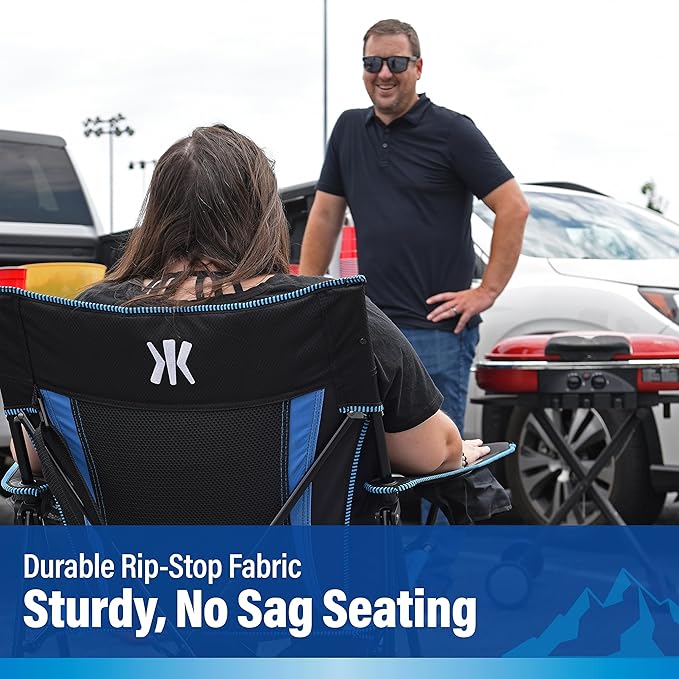 Kijaro Dual Lock Pro, Sports Fan Folding Chair, 26" L x 35.5" W x 37" H, Carolina Panthers