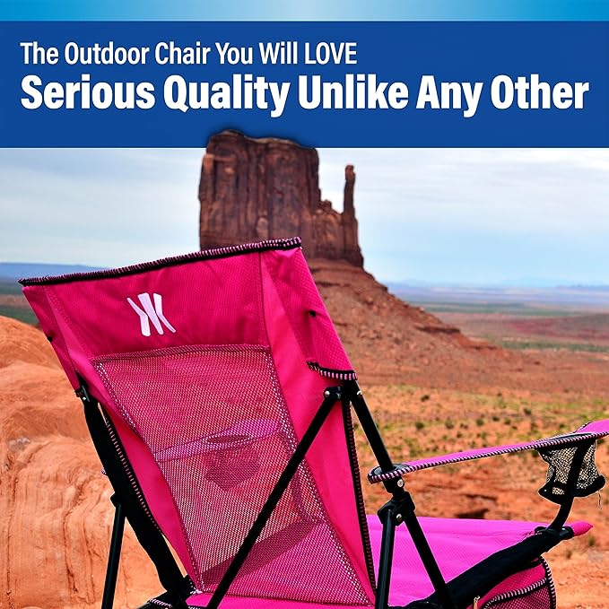 Kijaro Dual Lock Portable Camping Chairs - Enjoy the Outdoors with a Versatile Folding Chair for Sports, Lawn - Dual Lock Feature Locks Position – Hanami Pink