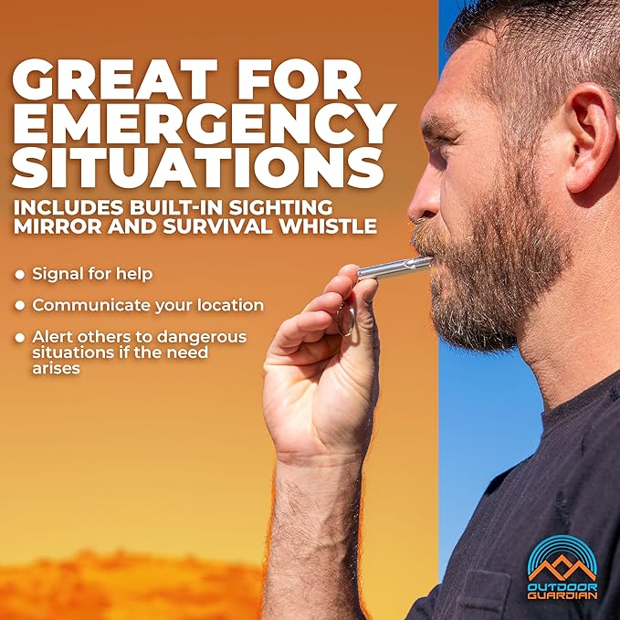 Pathfinder Sighting Compass - Precise Navigation, Hiking and Orienteering Mirror Compass with Luminous Bezel, Adjustable Declination, Clinometer, LED and Survival Whistle, Scout Gifts