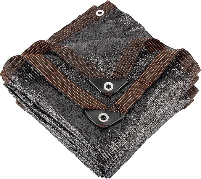 70% 14 X 20 FT Black Shade Cloth, Outdoor Sunblock Shade Cloth with Grommets, Durable Sun Shade Netting Shading Antifreezing for Patio, Garden, Plants Cover, Greenhouse, Barns, Dog Kennel