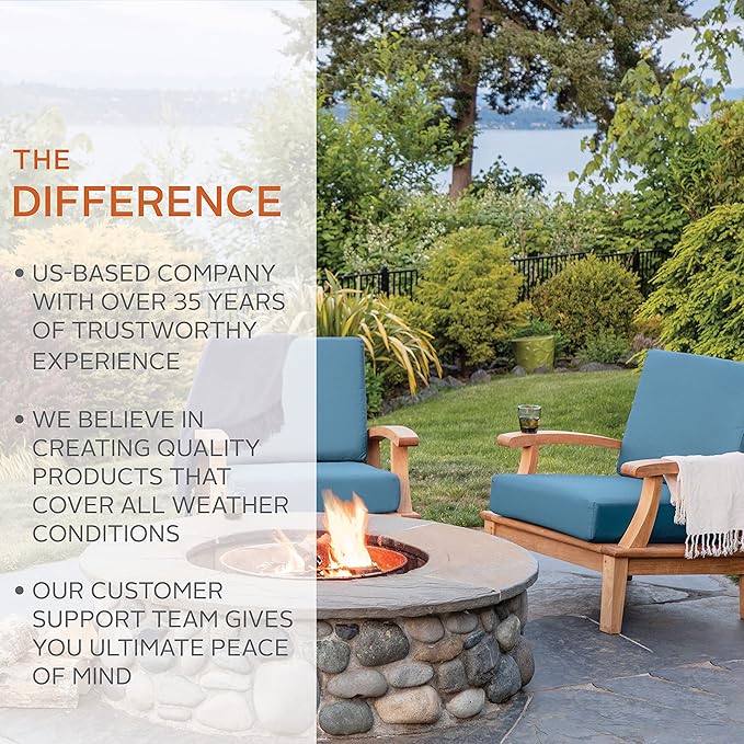 Classic Accessories Ravenna Water-Resistant 21 x 19 x 3 Inch Patio Seat Cushion, Espresso, Chair Seat Cushion