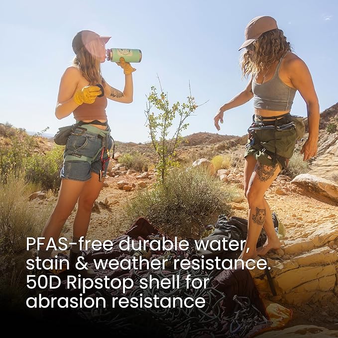 Rumpl Backcountry Puffy Blanket - Packing Comfort Into Uncomfortable Places, 100% Recycled Polyester Insulation, Lightweight, Packable, Water Resistant, 52" x 75", Sea Moss