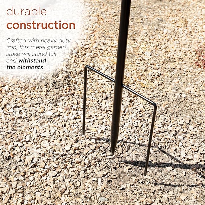 Alpine Corporation SLL2338 Metal Layered Floral Wind Spinner Garden Stake, Colorful Decor for Garden, Patio, & Lawn, 54" H