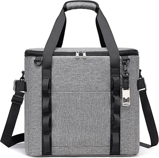 Insulated Soft Cooler Bag 12"x12"x12" Large Leakproof Soft Sided Ice Chest for Travel Beach Camping, 50 Cans Portable Cooler Box for Grocery Shopping, Road Trips