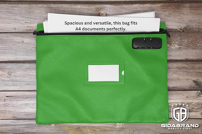 GreenZipper Notary Supplies Bag | 14x11 inch | Locking Document Case for Notary Kit, Stamp, Embosser, Ink Pad, and Valuables
