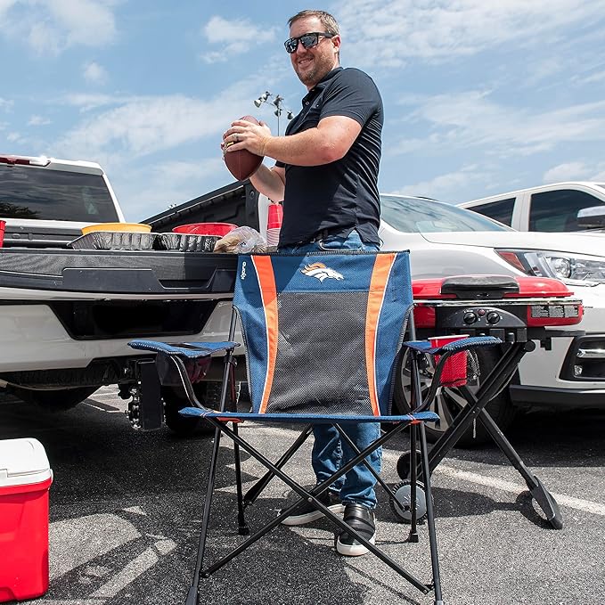 Kijaro Sports Fan Folding Chair, 26" L x 35.5" W x 37" H, Denver Broncos