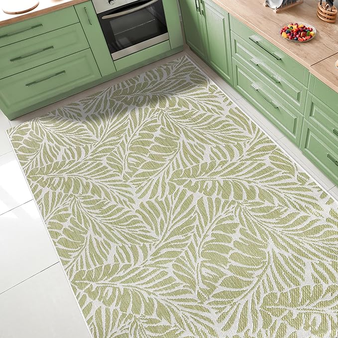 Keen Home Design Terrace Outdoor Area Rug - 10x14 Washable Indoor/Outdoor Rug for Patio, Kitchen, Balcony, Beach, Garden, Deck and Porch, Size: 10'x14'