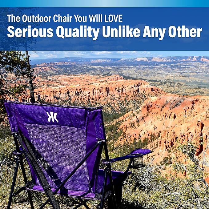 Kijaro Dual Lock Portable Camping Chairs - Enjoy the Outdoors with a Versatile Folding Chair, Sports Chair, Outdoor Chair & Lawn Chair - Dual Lock Feature Locks Position – Kawachi Purple