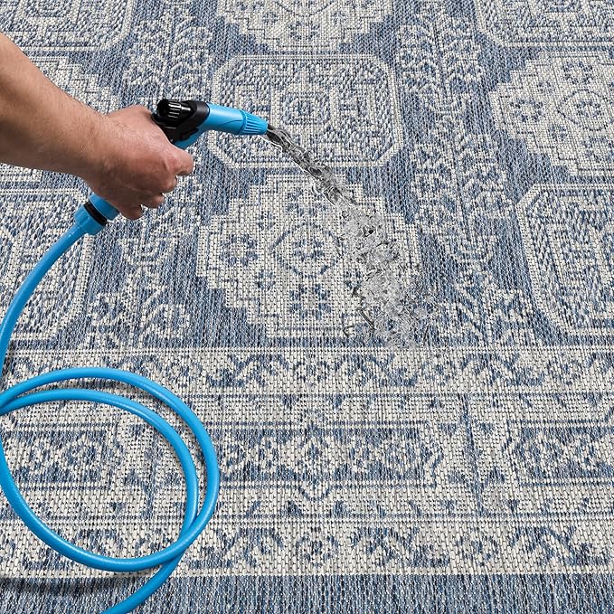 Keen Home Design Terrace Outdoor Area Rug - 4x6 Washable Indoor/Outdoor Rug for Patio, Kitchen, Balcony, Beach, Garden, Deck and Porch, Size: 3'10"x5'7"