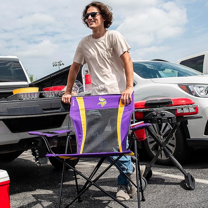 Kijaro Dual Lock Pro Sports Fan Folding Chair, 26" L x 35.5" W x 37" H, Minnesota Vikings