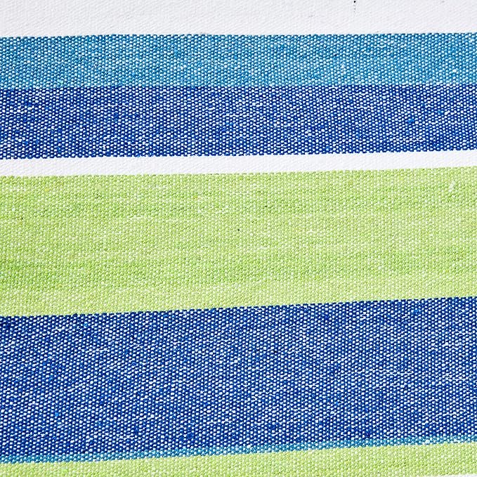 Amazon Basics Double Hammock with 9-Foot Space Saving Steel Stand and Carrying Case, 450 lb Capacity, Oasis Stripe, 110 x 47 x 43 inches