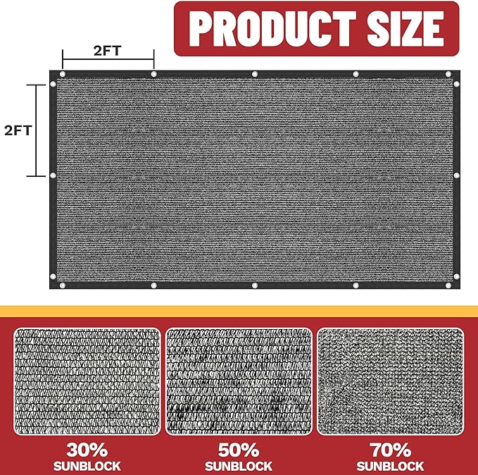 ShadeMart 70% Shade Cloth for Plant, Custom Size 5FT x 40FT Outdoor Dog Shade Tarp, Shade Cover with Upgrade Grommets and Zip Ties, Sunblock Net for Garden Carport Chicken Coop Dog