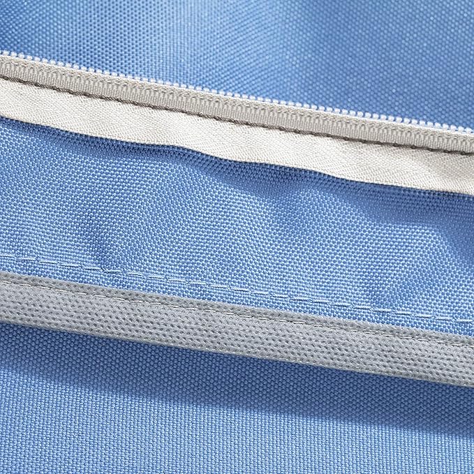 Classic Accessories Ravenna Water-Resistant 25 x 25 x 5 Inch Square Patio Seat Cushion Slip Cover & Foam, Empire Blue, Lounge Chair Cushion