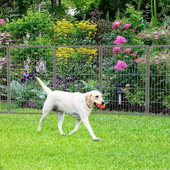 FXW Garden Fence with Door, 40in(H) x 72ft(L) 32 Panels Dog Fence Outdoor for The Yard - Heavy Duty Metal Fencing Tall Animal Barrier for Dog and Rabbit, Easy Assemble