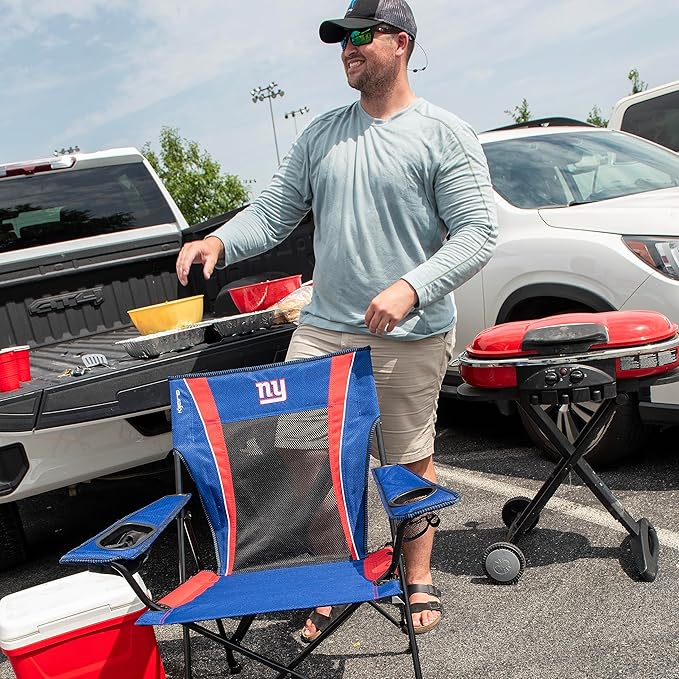 Kijaro Dual Lock Pro, NFL Sports Fan Foldign Chair, 26" L x 35.5" W x 37" H, New York Giants