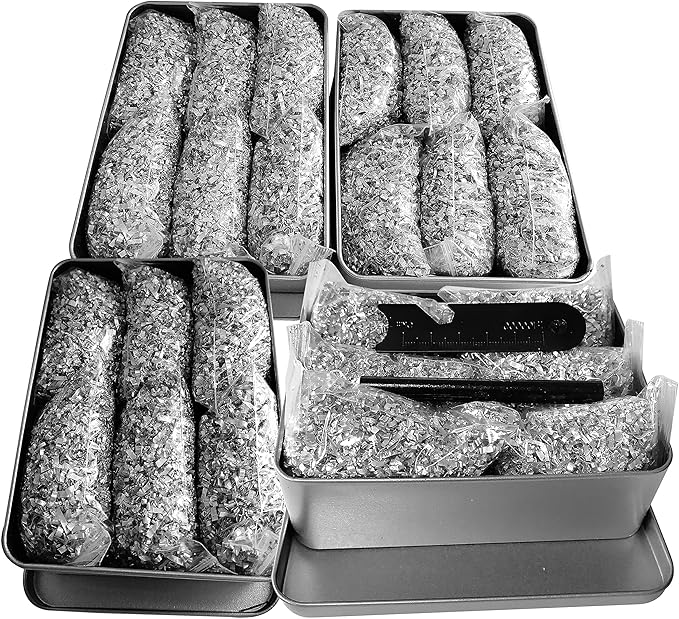 Emergency Fire Starter Kit – 6 Magnesium Bags + 3.15" Ferro Rod (12,000+ Strikes) + 4" Waxed Rope (12 Min Burn) – Survival Kit in Waterproof Tin for Camping, Hiking