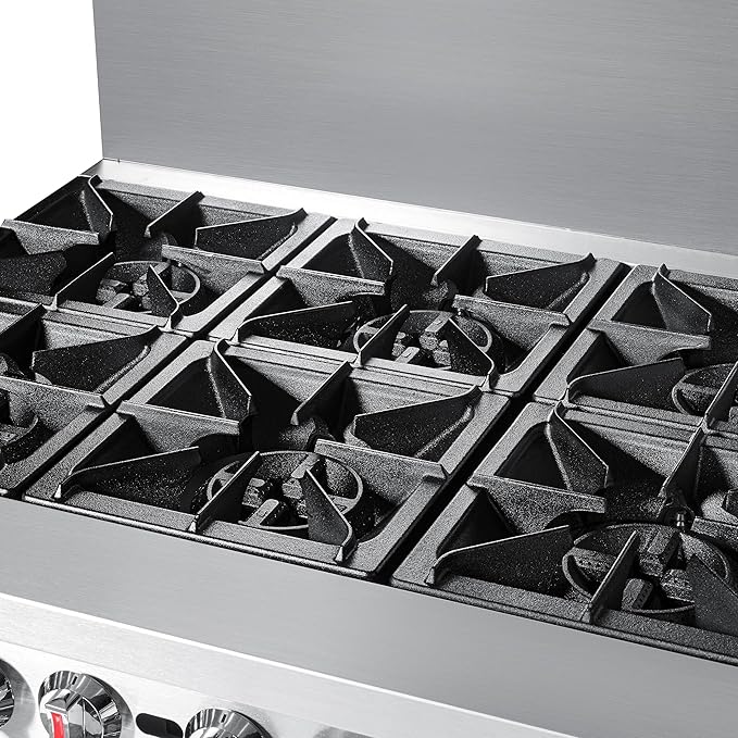 KoolMore KM-CRGB60-NG 60 in. 6 Burner Commercial Natural Gas Range with 24 in. Griddle and Broiler