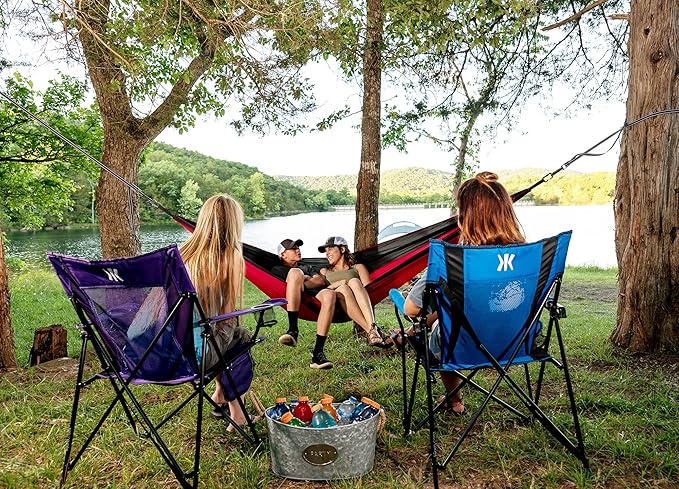 Kijaro XXL Dual Lock Portable Camping Chair - Supports Up to 400lbs - Enjoy The Outdoors in a Versatile Folding Sports & Outdoor Chair